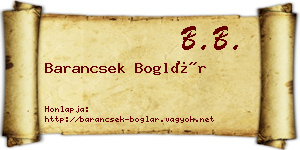 Barancsek Boglár névjegykártya